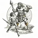 David and goliath tattoo design idea