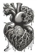 brain bleeding heart tattoo design idea