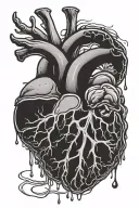 brain bleeding heart tattoo design idea