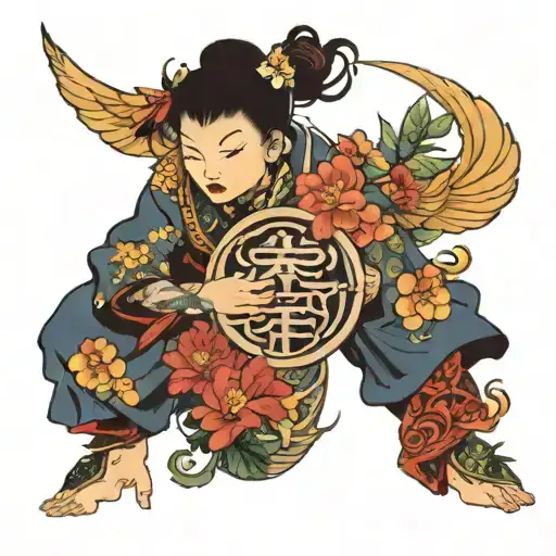 serendipity faith and grace circle tattoo design idea