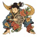 serendipity faith and grace circle tattoo design idea