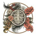 serendipity faith and grace circle tattoo design idea