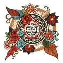 serendipity faith and grace circle tattoo design idea