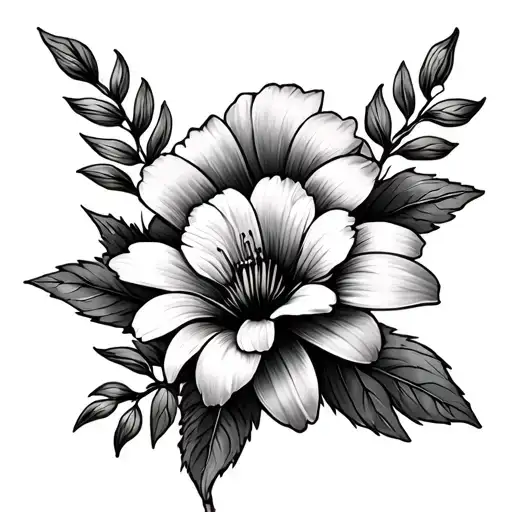 july birth flower, august birth flower, september birth flower, november birth flower tattoo design idea