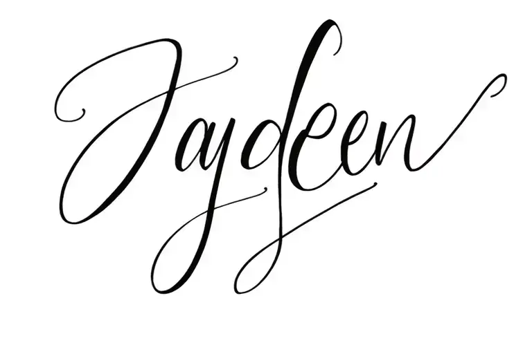 "jayden" cursive tattoo design idea