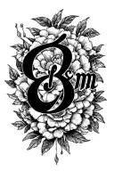 Cursive latter b and m tattoo design idea