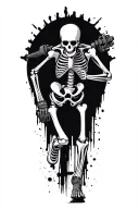 skeleton with running gear tattoo design idea