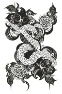 Abstract Transformation: Dark chaos evolves into vibrant patterns, symbolizing struggles, growth, and transformation tattoo design idea