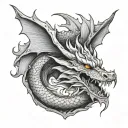 dragon breathing fire tattoo design idea
