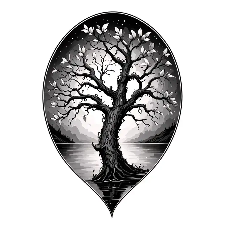 willow tree tattoo design idea