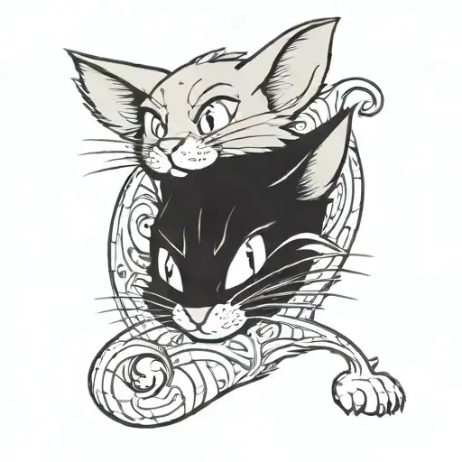 Tom and Jerry tattoo design idea