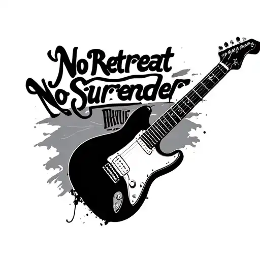 "No retreat no surrender" guitar bruce springsteen tattoo design idea
