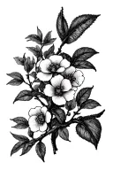 branches with flowers tattoo design idea