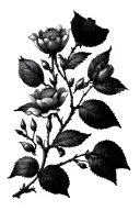 branches with flowers tattoo design idea