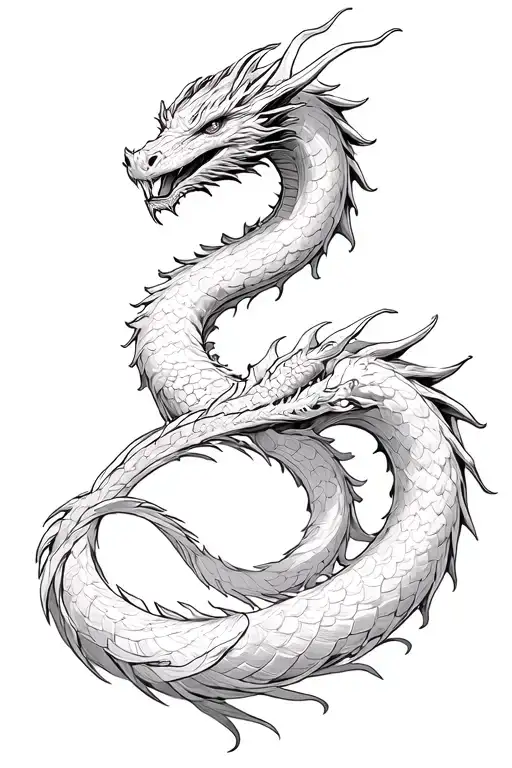 Dragon Ouroboros in Infinity Format tattoo design idea