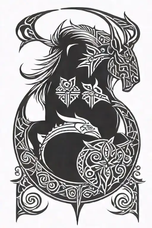 witcher and viking tattoo design idea