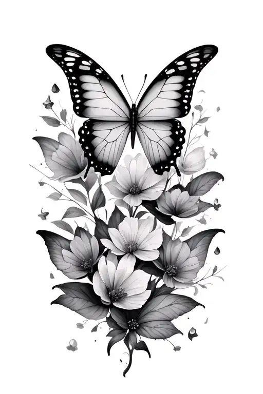 infinity and butterfly tattoo design idea