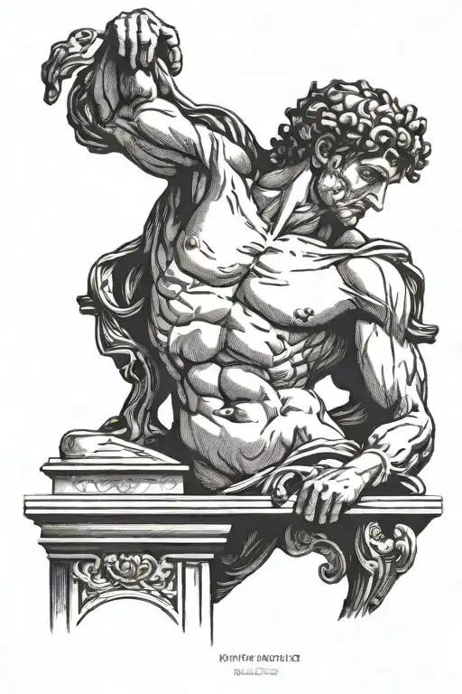 Statue of Michelangelo's David statue tattoo design idea