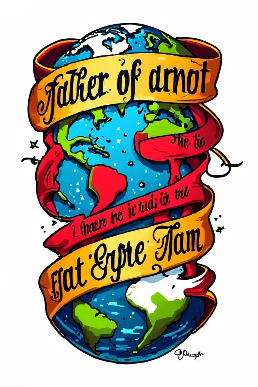 Flat Earth in words tattoo tattoo design idea