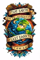 Flat Earth in words tattoo tattoo design idea