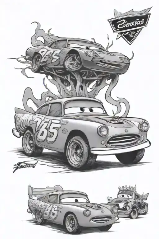 95 lightning mcqueen tattoo design idea