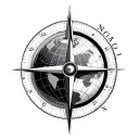 Globe Compass tattoo design idea