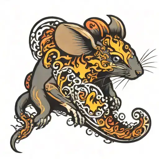 computer mouse design symbolizing fire tattoo design idea