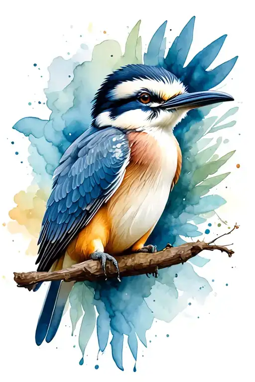 kookaburra wings spread tattoo design idea