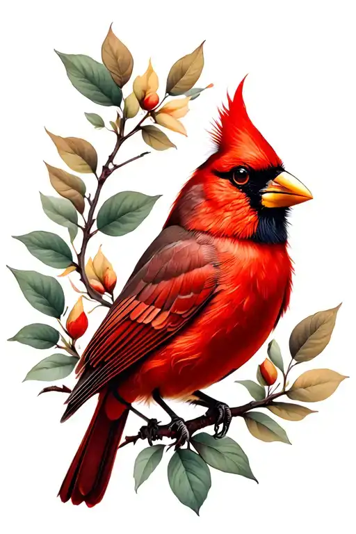 red cardinal tattoo design idea