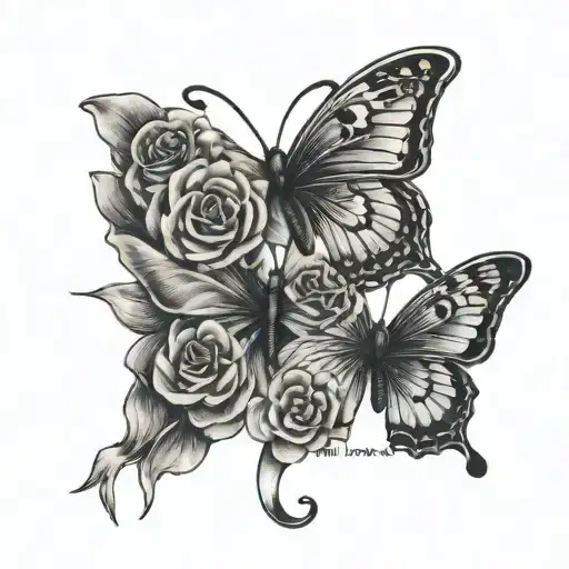 Spins tattoo that says “never let fear overpower your intelligence” with butterflies with a tramp stamp that says “lucky tattoo design idea