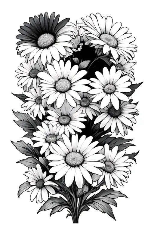 sleep token take me back to Eden album cover surrounded by daisies tattoo design idea