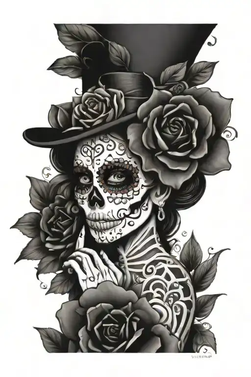 day  of the dead tattoo design idea