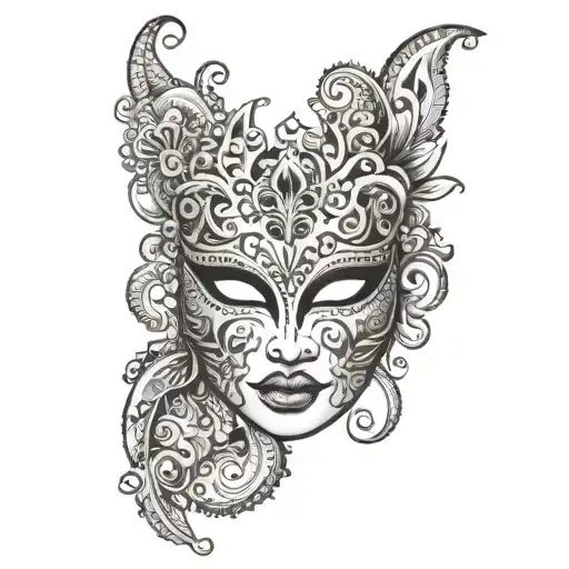 Henna Mask tattoo design idea