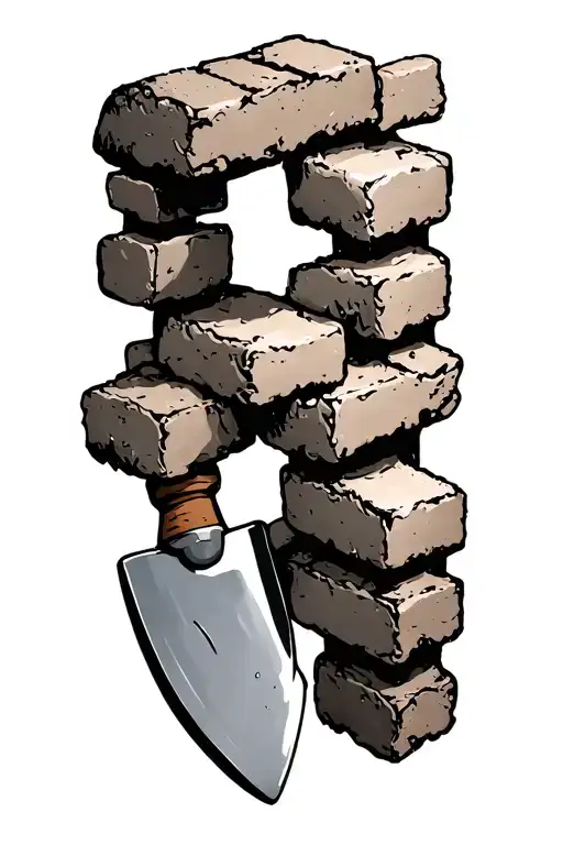 bricks and trowel  tattoo design idea