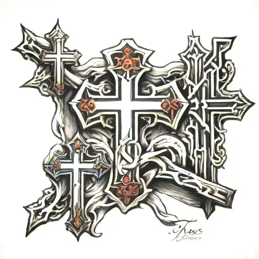 three crosses tattoo design idea