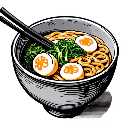 Ramen bowl small simple outline drawing tattoo tattoo design idea