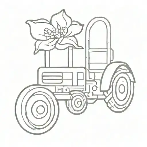 simple tractor flower tattoo tattoo design idea