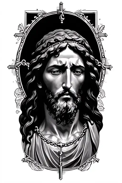 Jesus with rosary forearm tattoo design tattoo design idea