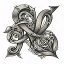 The letters "J" and "Z" are entwined within the shape of a heart, forming a beautiful and unique symbol of your love.  tattoo design idea