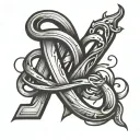 The letters "J" and "Z" are entwined within the shape of a heart, forming a beautiful and unique symbol of your love.  tattoo design idea