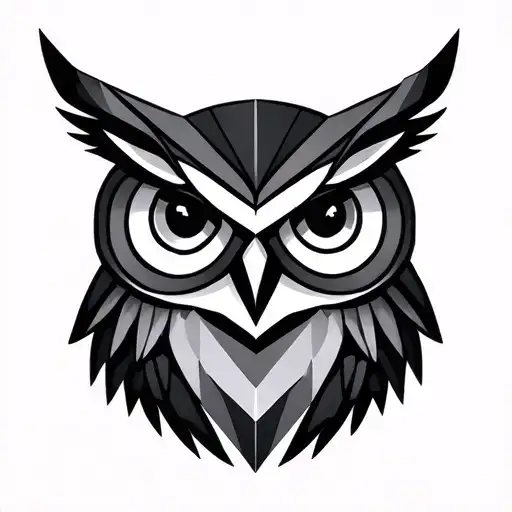 Geometric Owl tattoo design idea