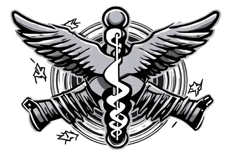 combat medic symbol tattoo design idea