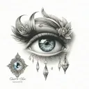 gypsy eye with diamond tattoo design idea