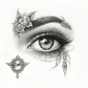 gypsy eye with diamond tattoo design idea