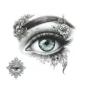 gypsy eye with diamond tattoo design idea