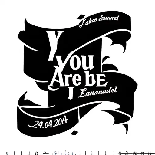 Create a tattoo template with the following text translated into Greek.  Loukas Emmanuel 24.04.2024 You are the BE tattoo design idea