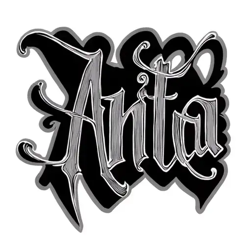 Anita cursive style tattoo lettering tattoo tattoo design idea