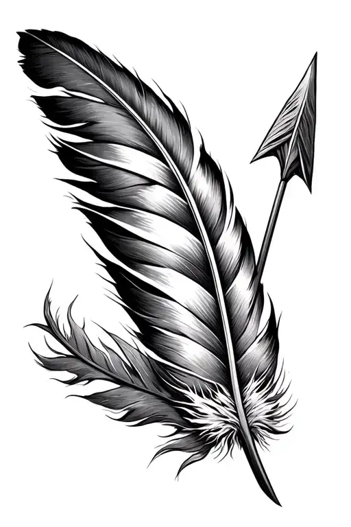 realistic feather arrow with romans 5:3-5 for a forearm tatto tattoo design idea