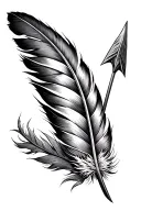 realistic feather arrow with romans 5:3-5 for a forearm tatto tattoo design idea