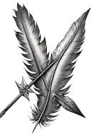 realistic feather arrow with romans 5:3-5 for a forearm tatto tattoo design idea